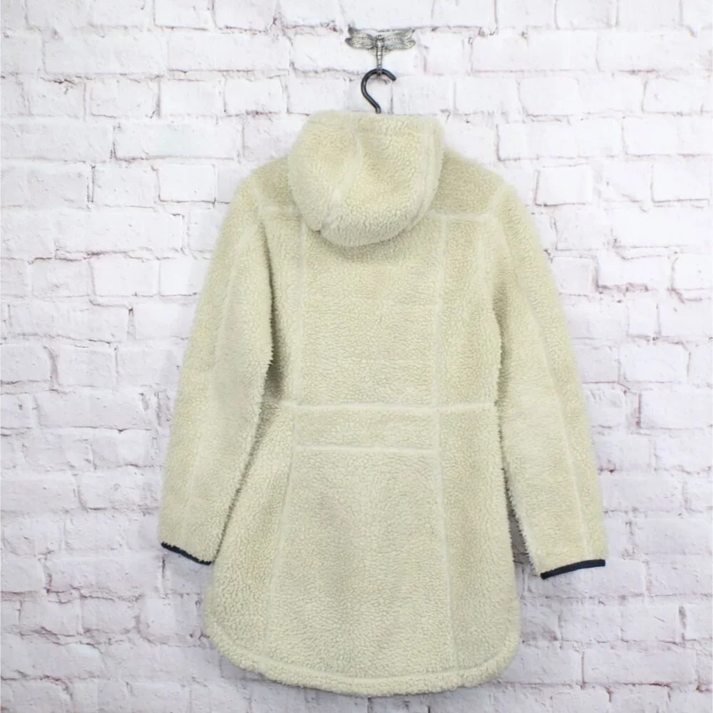 LL Bean Mountain Pile Fleece Coat Full Zip Natural Size S - Picture 7 of 9